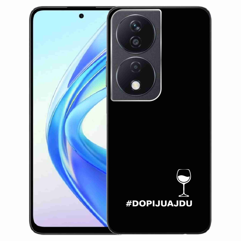 Gél borítás mmCase a Honor X7b/Honor 90 Smart készülékhez - bor motívum fekete háttérrel