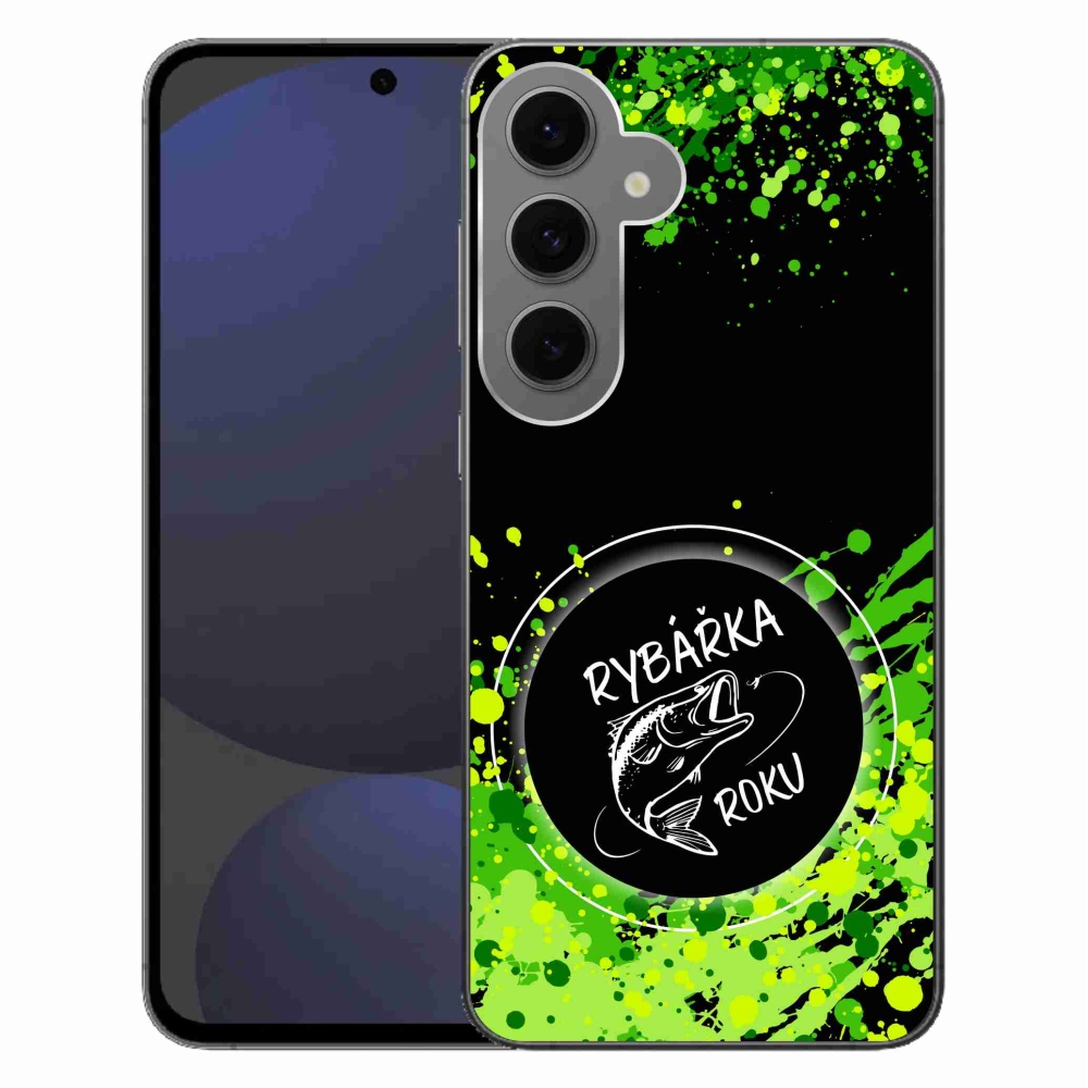 Zselés borítás mmCase Samsung Galaxy S24 FE - Az év horgásza fekete háttérrel