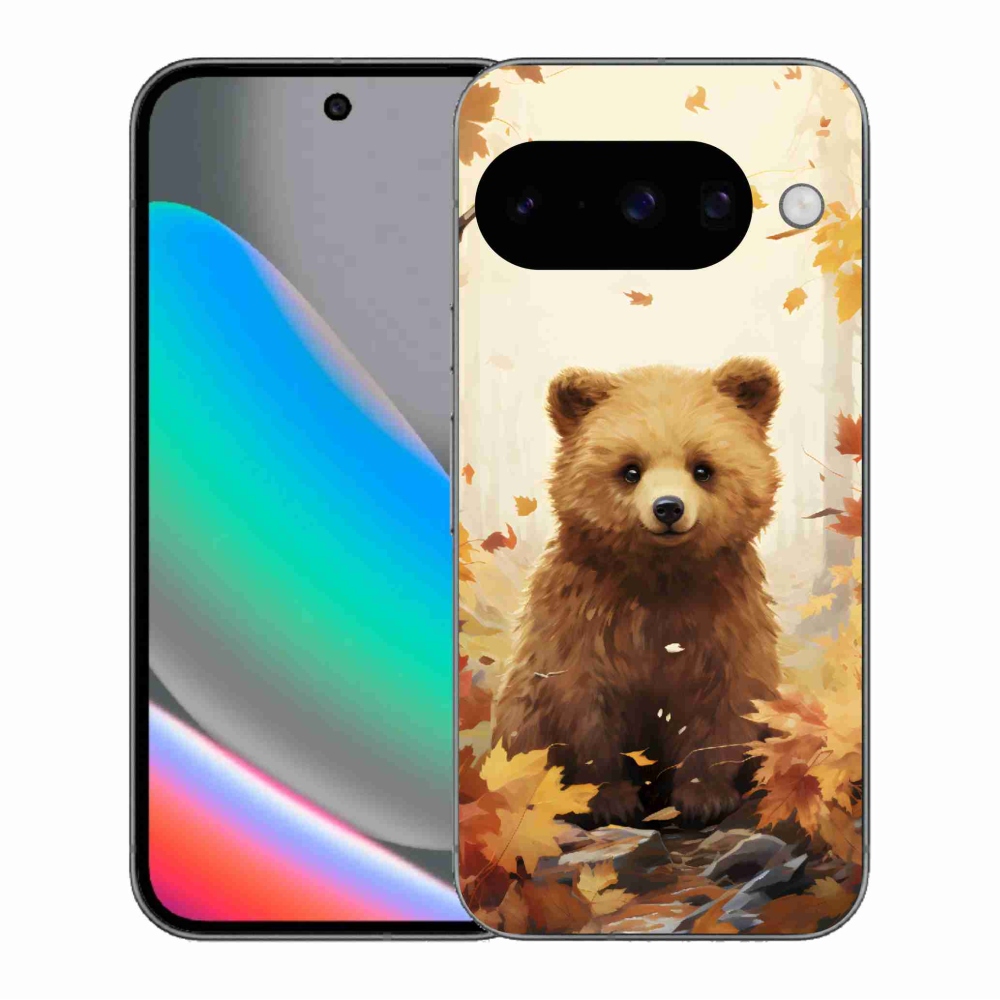 Zselés borítás mmCase a Google Pixel 10 számára - medve az erdőben
