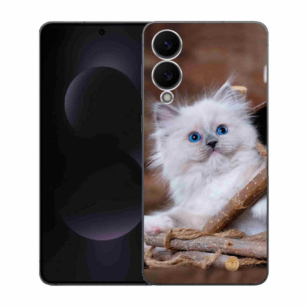 Gél borítás mmCase Samsung Galaxy S25 Edge készülékhez - fehér cica