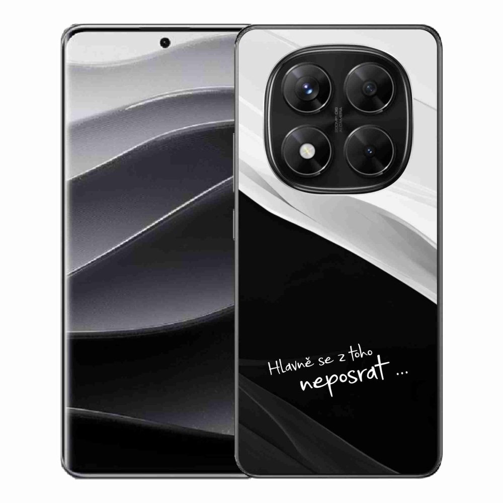 Gél borító mmCase a Xiaomi Redmi Note 14 Pro 5G/Poco X7 5G számára - vicces szöveg 13 fekete és fehér háttérrel