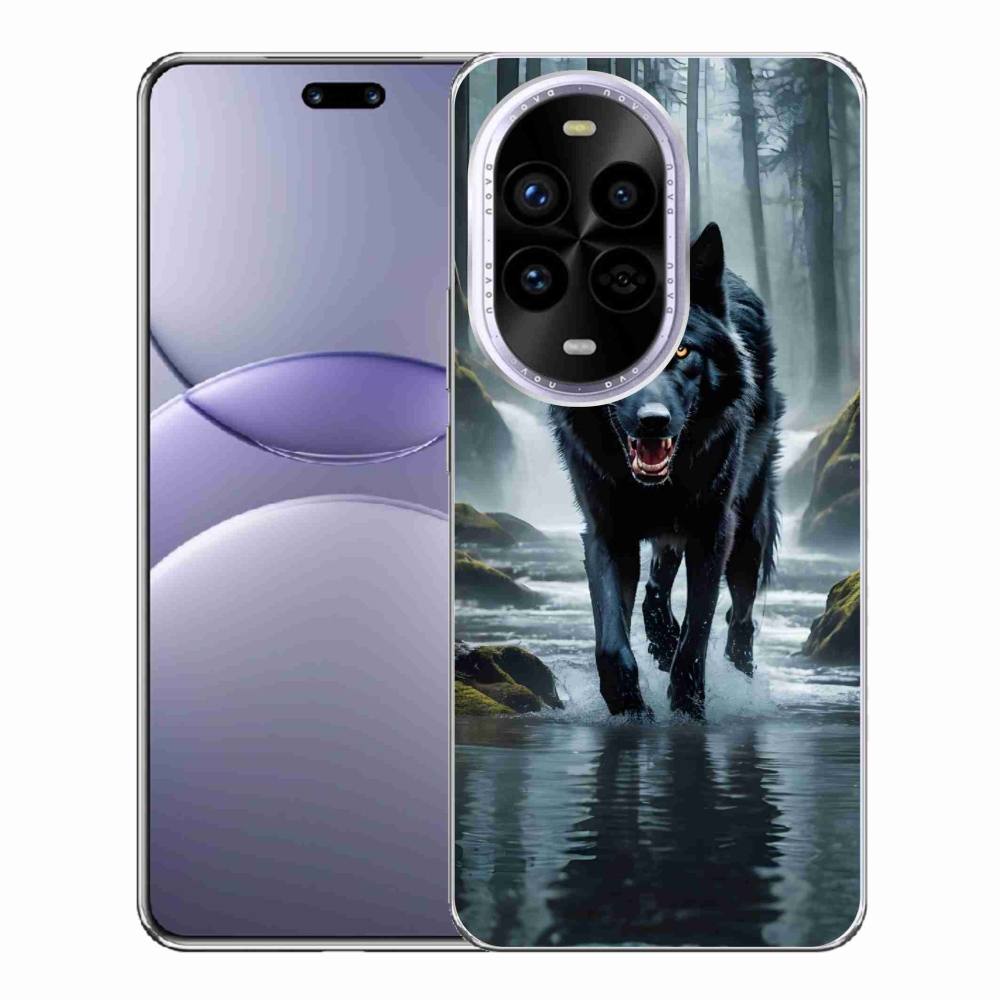 Gél borítás mmCase a Huawei Nova 13 Pro 5G számára - fekete farkas