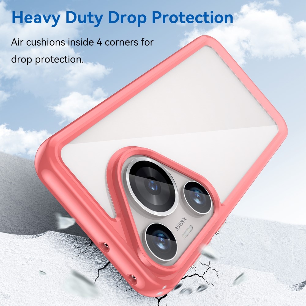 Gél tok kemény hátlappal a Huawei Pura 70 Pro-hoz - piros