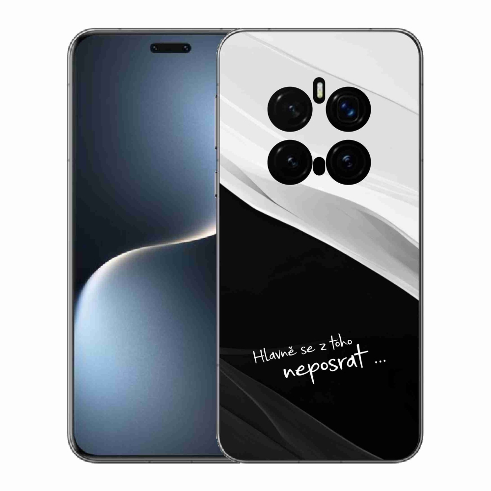 Gél borító mmCase a Honor Magic 7 Pro 5G készülékhez - vicces szöveg 13 fekete és fehér háttérrel