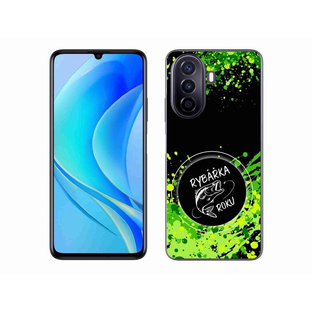 Gél borító mmCase a Huawei Nova Y70-en - az év horgásza fekete háttérrel