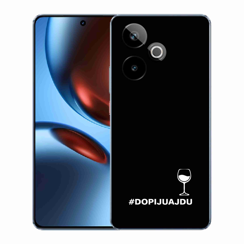 Rugalmas zselés tok mmCase képpel a Realme GT 7 5G/GT 7T 5G számára - bor motívum fekete háttérrel