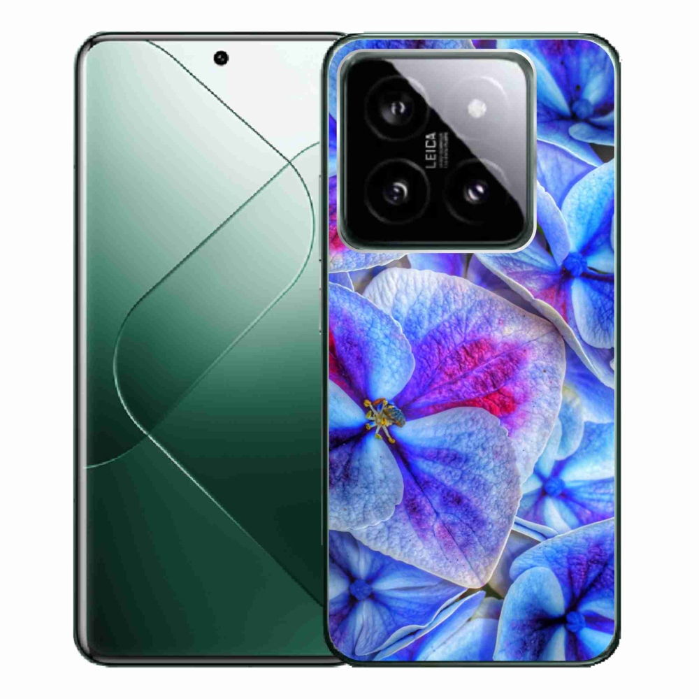 Gél borítás mmCase a Xiaomi 14 Pro-hoz - kék virágok 1
