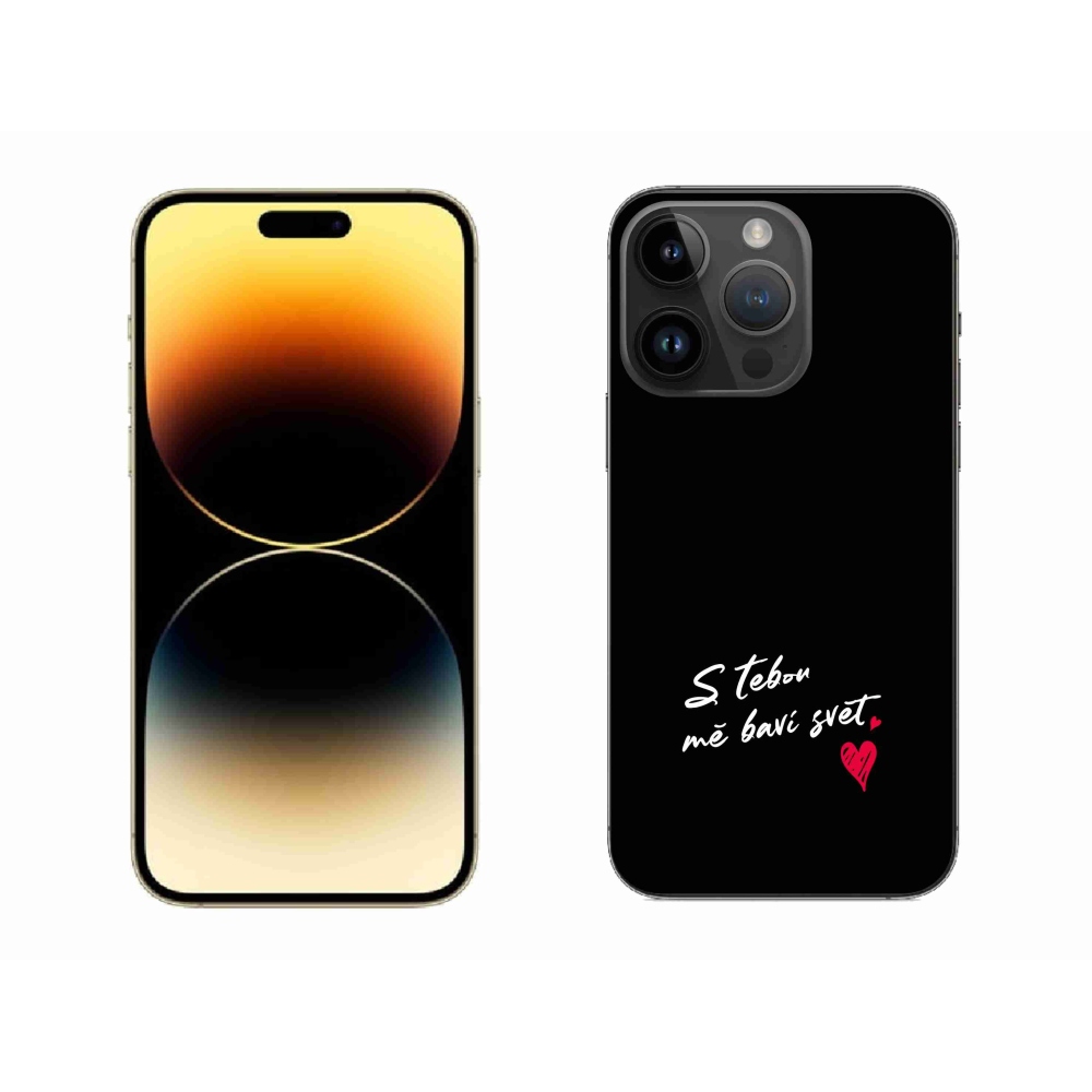 Gél borítás mmCase iPhone 14 Pro Max 6.7 készülékhez - szerelmes szöveg 1 fekete háttér