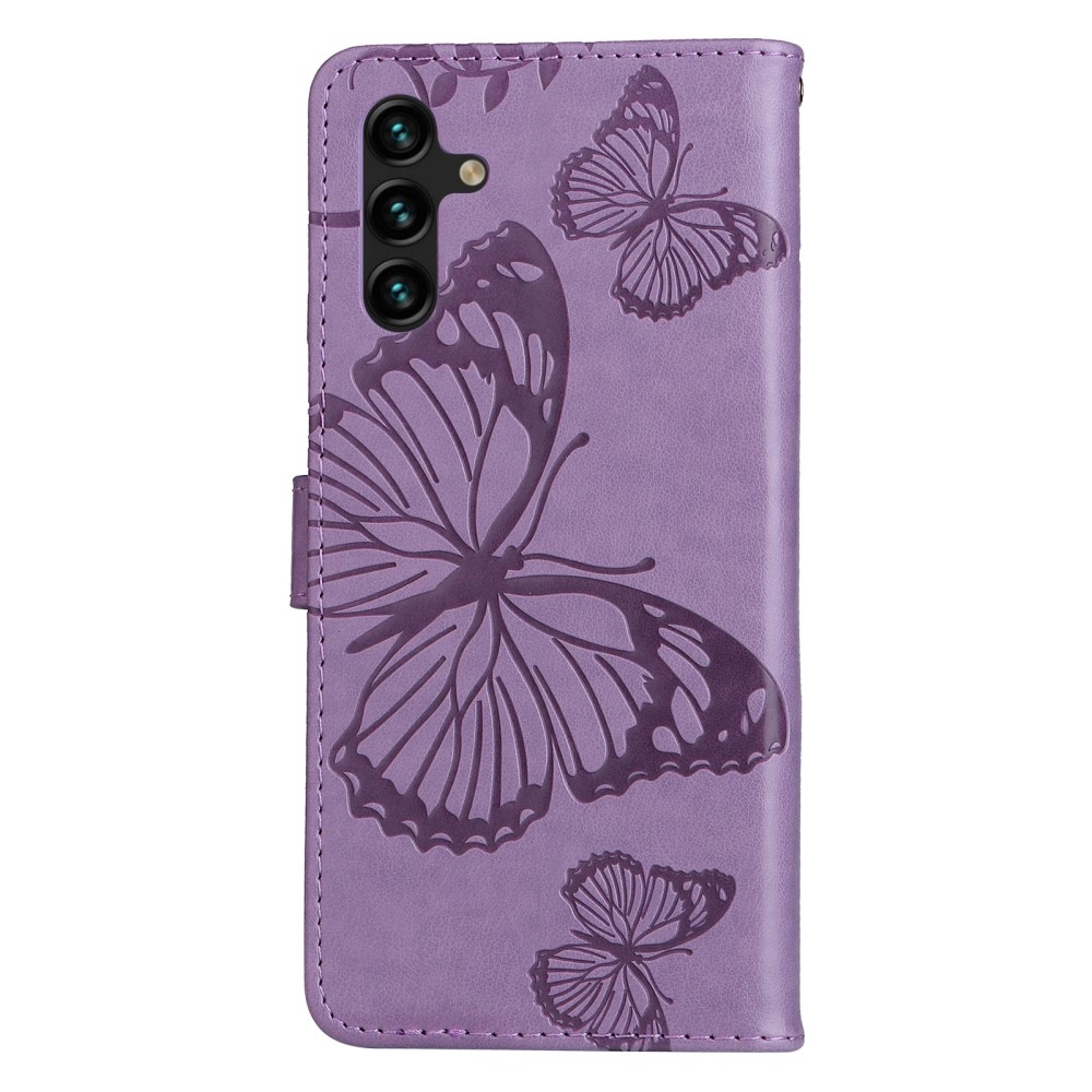 Nagy Buttefly könyv tok Samsung Galaxy A13 5G/A04s készülékhez - lila