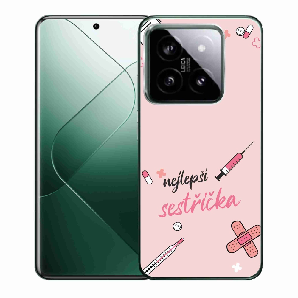 Gél borító mmCase a Xiaomi 14 - legjobb kishúg rózsaszín háttérrel