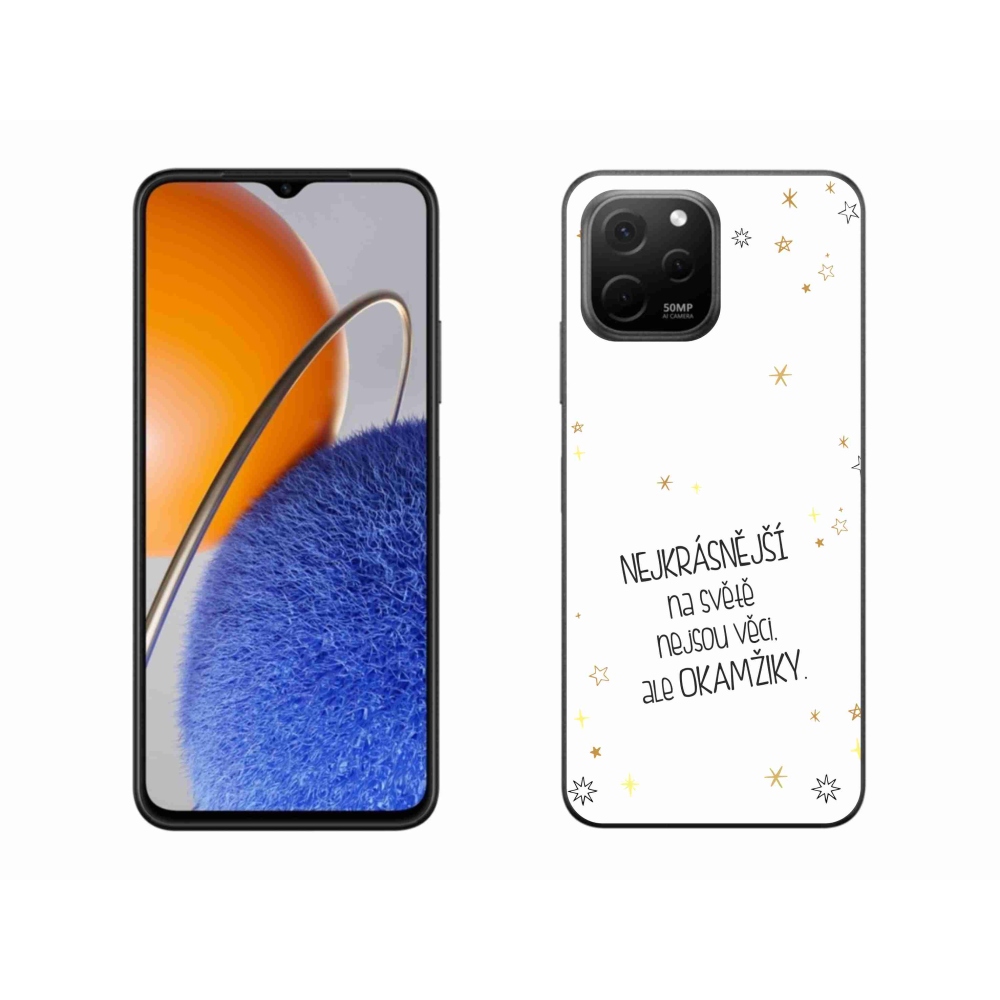 Gél borítás mmCase a Huawei Nova Y61-en - idézet 4 fehér háttér