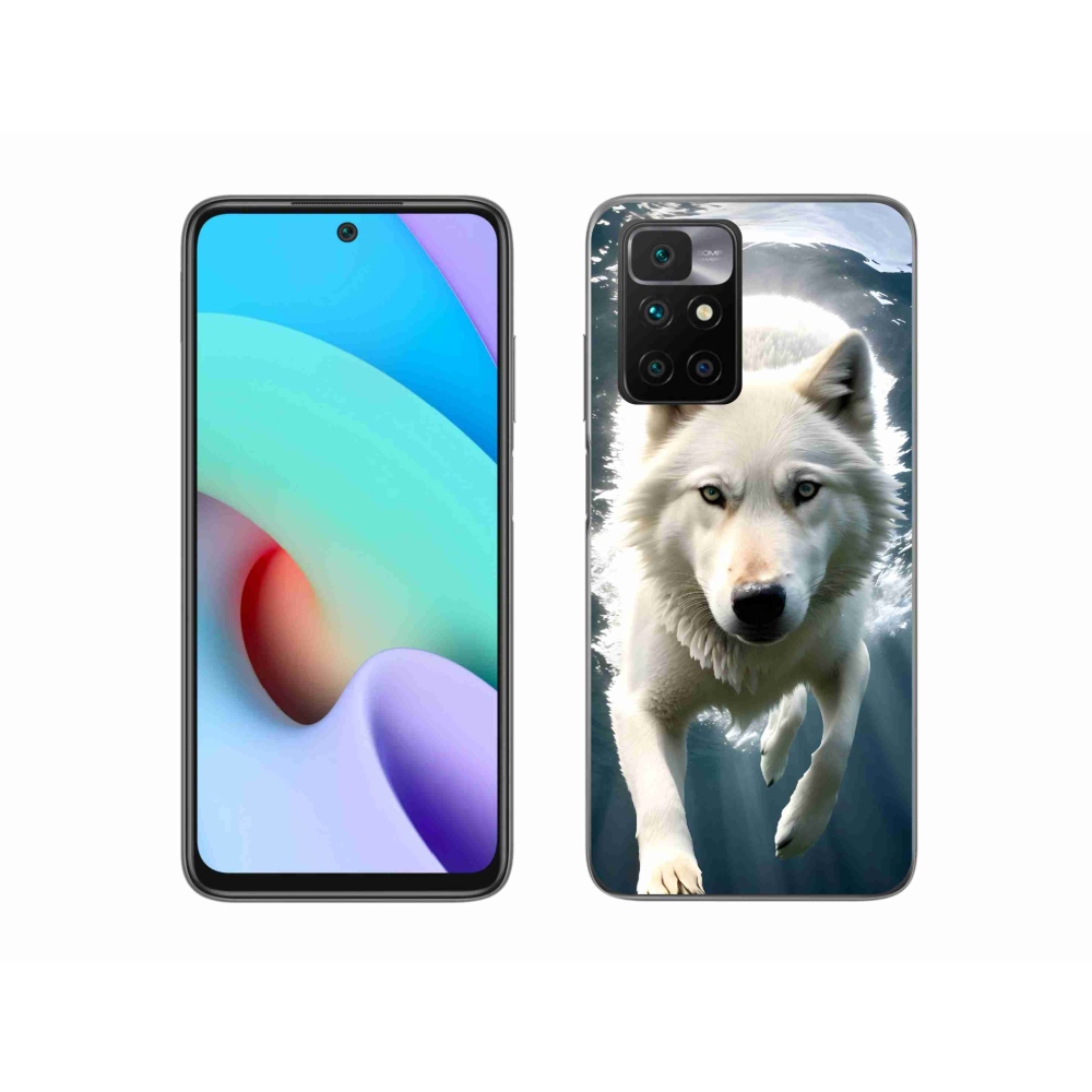 Gél védőhuzat mmCase a Xiaomi Redmi 10/Redmi 10 (2022) - fehér farkashoz