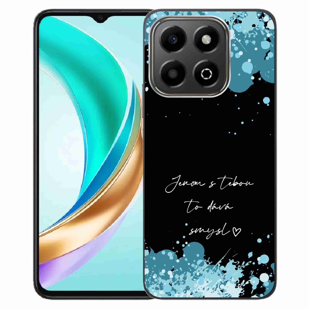 Gél borító mmCase a Honor X6b készülékhez - szöveg szerelemben fekete háttérrel