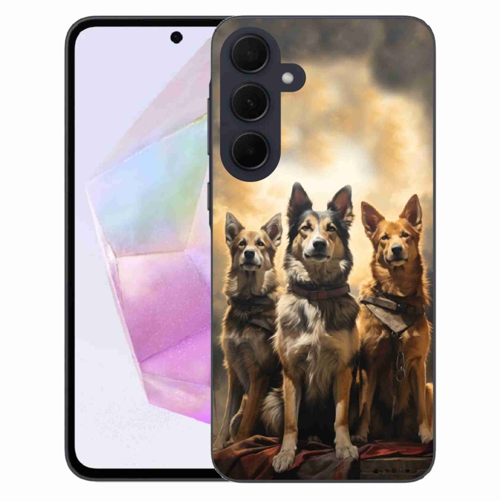 Zselés borítás mmCase Samsung Galaxy A35 5G - három kutya