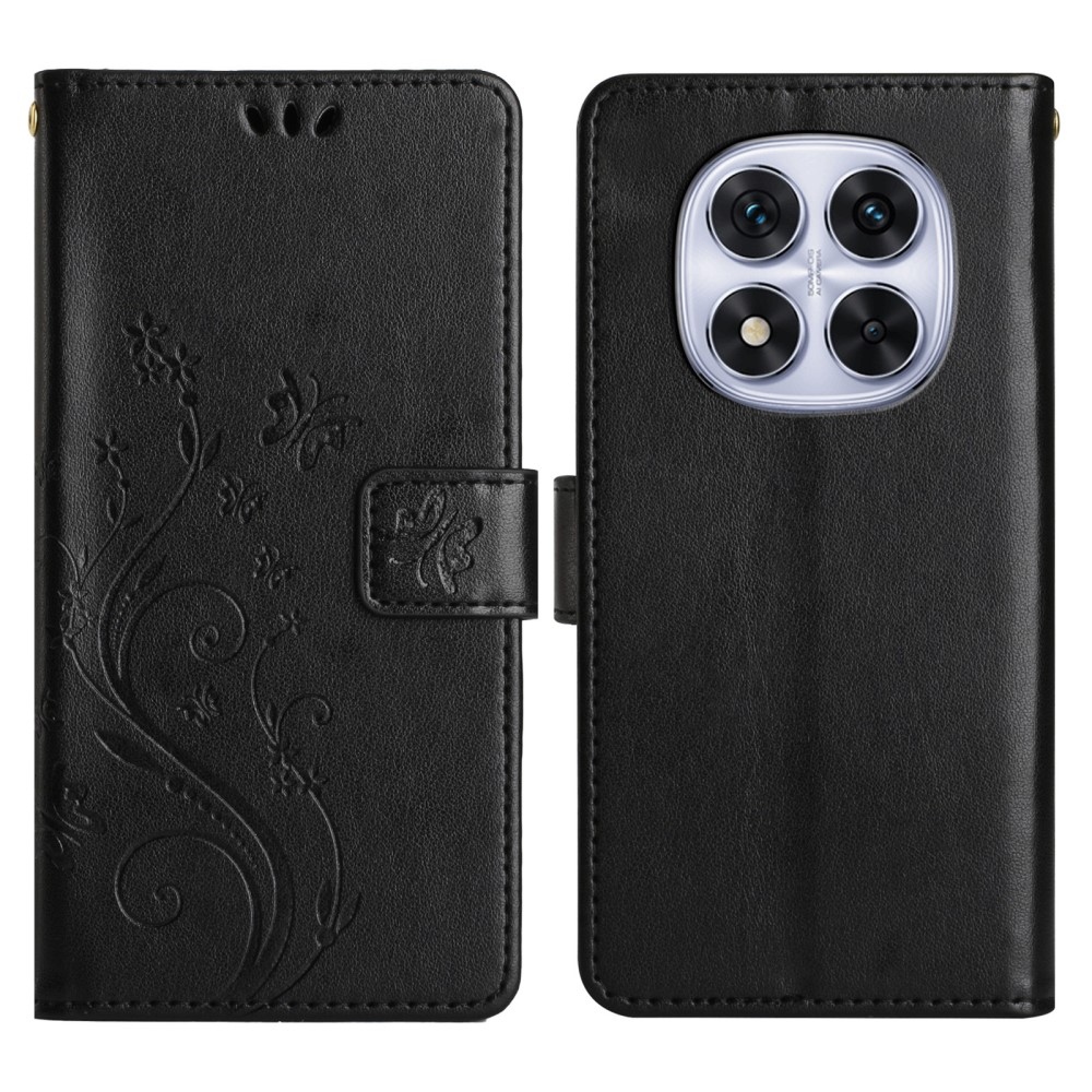 Virágok könyv tok Xiaomi Redmi Note 14 Pro 5G/Poco X7 5G - fekete