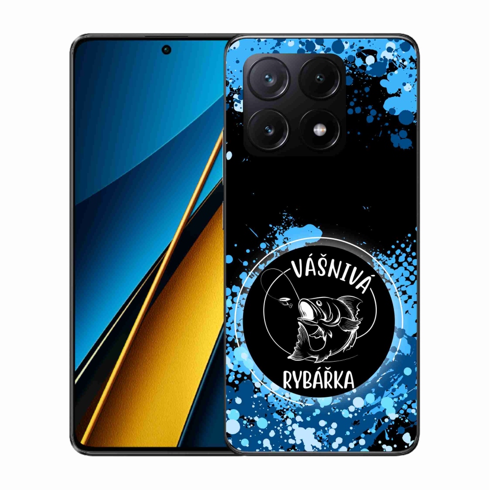 Gél borító mmCase a Xiaomi Poco X6 Pro 5G számára - szenvedélyes halász fekete háttérrel