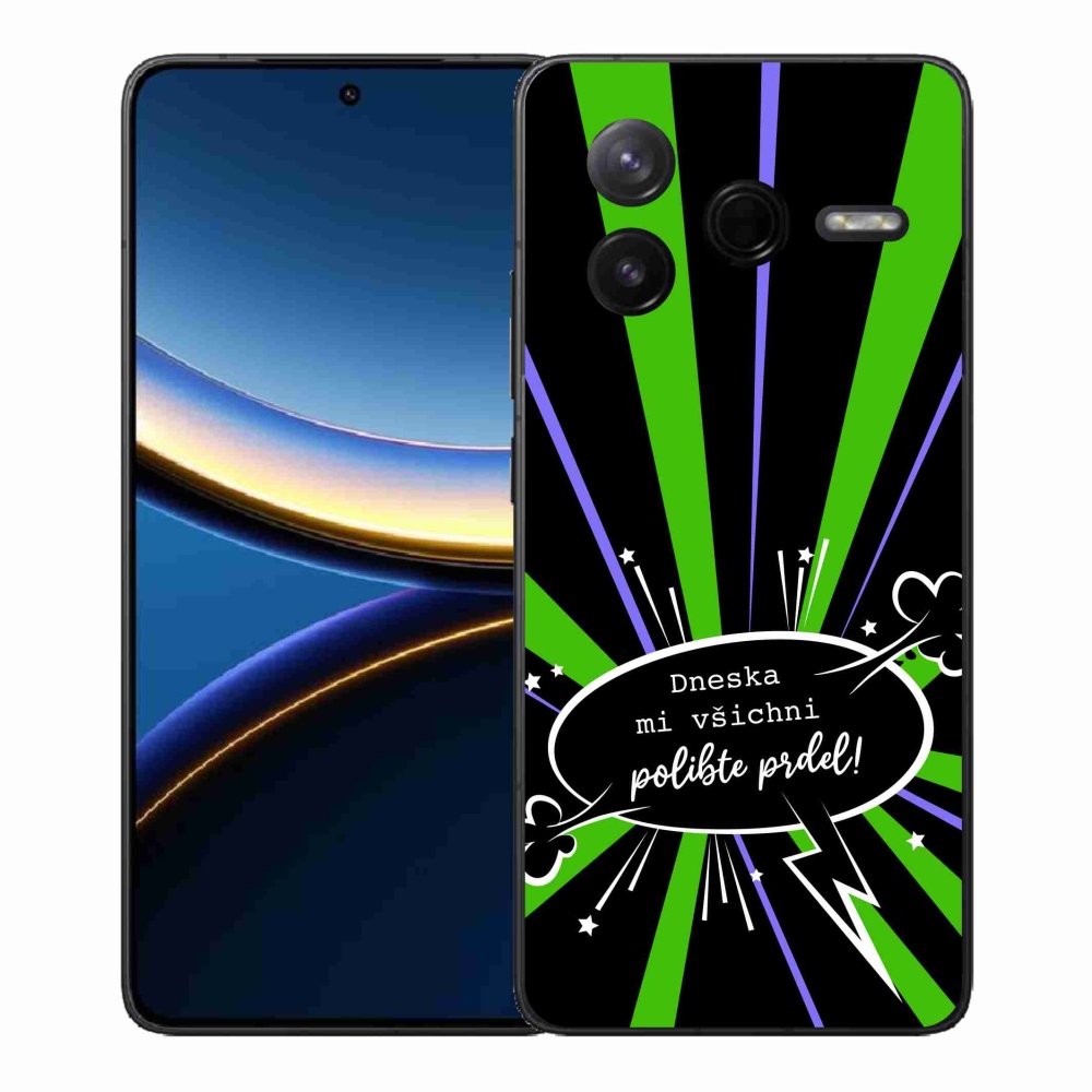 Gél borító mmCase a Xiaomi Poco F7 Pro készülékhez - vicces szöveg 15 fekete háttér