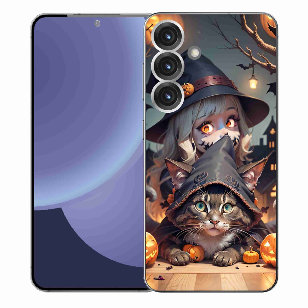 Gél borítás mmCase Samsung Galaxy S25+ készülékhez - boszorkány macskával