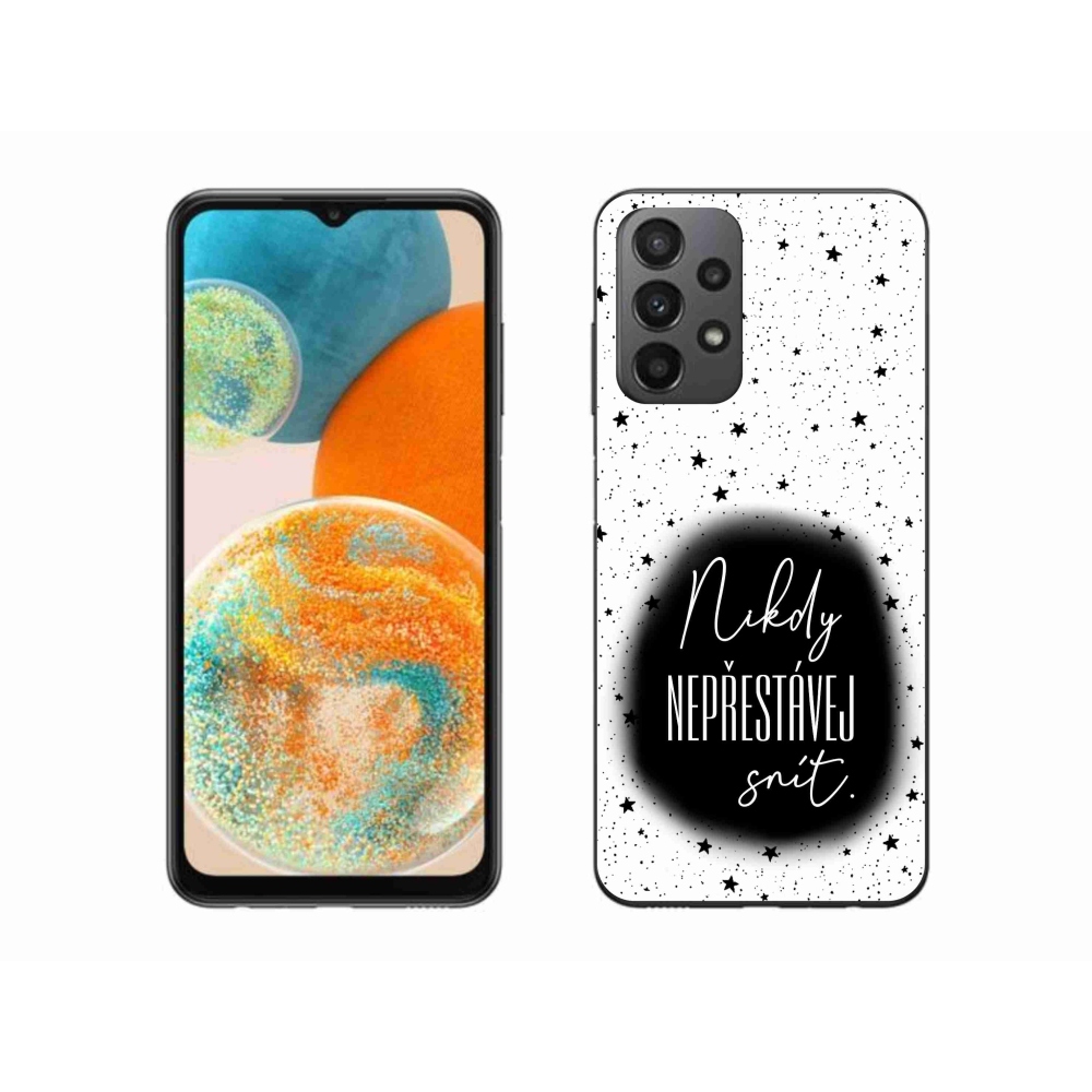 Gél borító mmCase Samsung Galaxy A23 4G/5G - idézet 1 fekete és fehér háttérrel