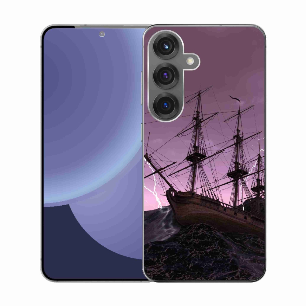 Zselés borítás mmCase Samsung Galaxy S25 készülékhez - hajó a viharban