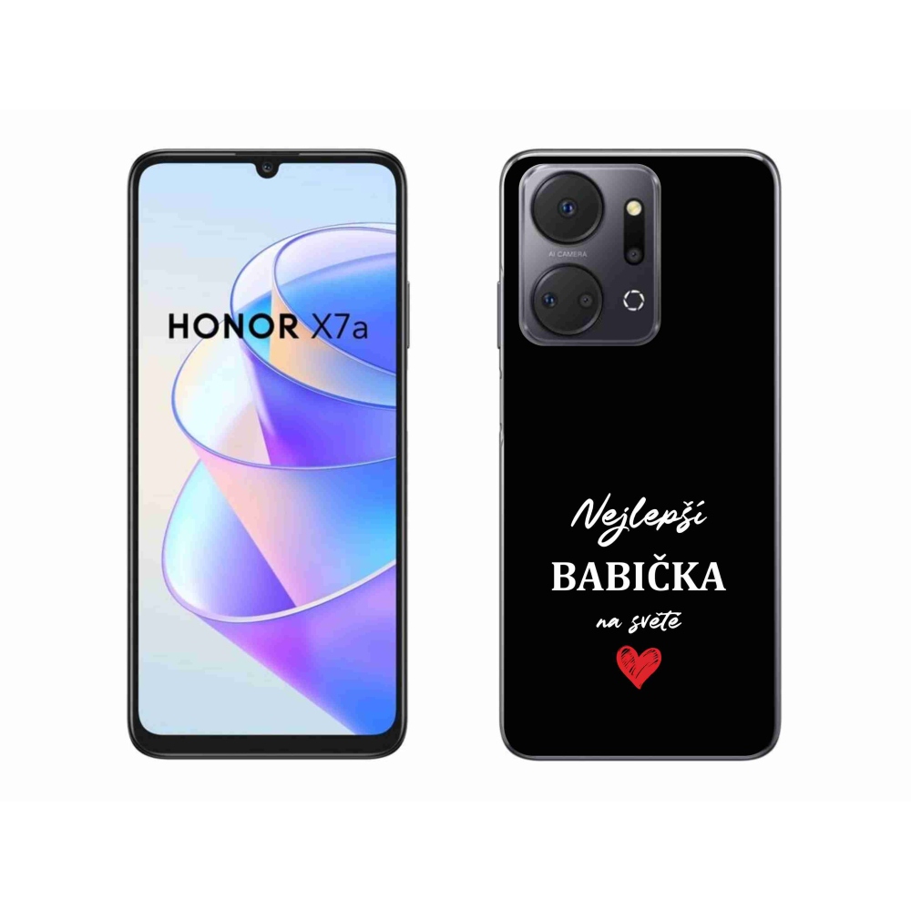 Gél borító mmCase a Honor X7a számára - Legjobb nagyi 1 fekete háttérrel