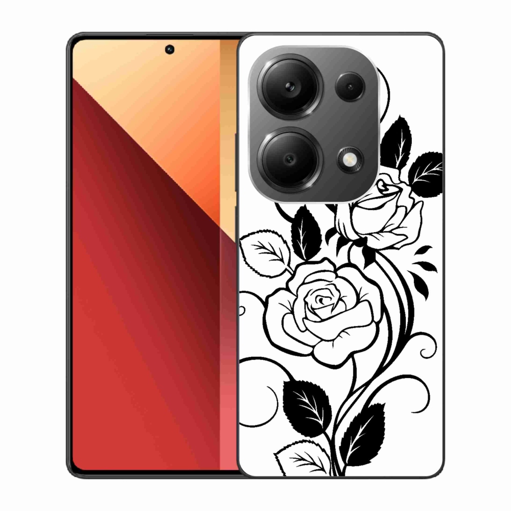 Gél borítás mmCase a Xiaomi Redmi Note 13 Pro 4G/Poco M6 Pro - fekete és fehér rózsaszínhez