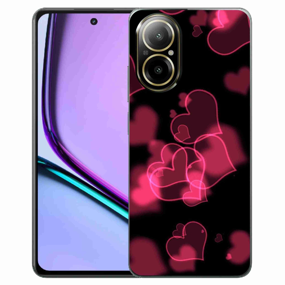 Zselés borító mmCase a Realme C67 készülékhez - piros szívek