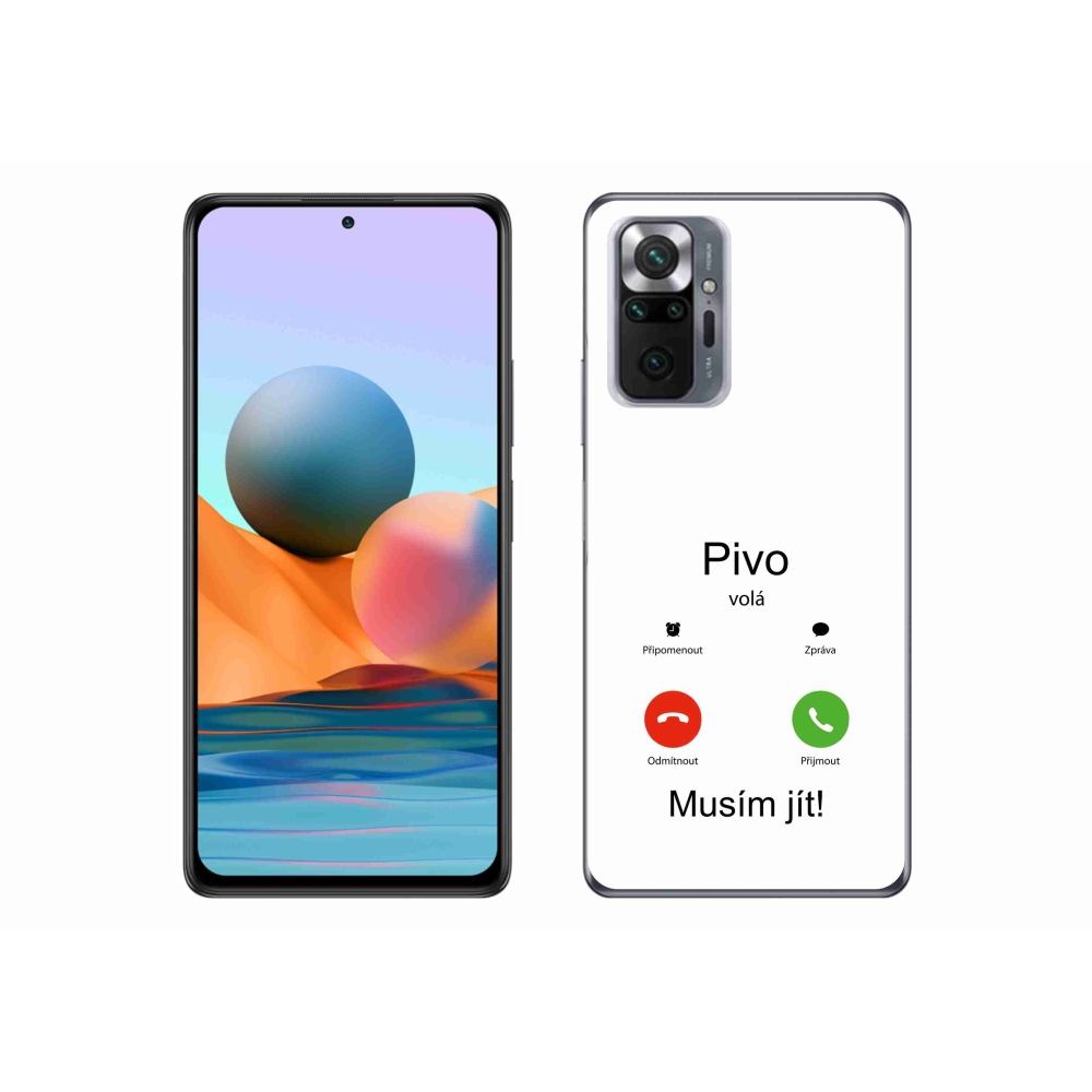 Gél borító mmCase a Xiaomi Redmi Note 10 Pro - sör hívja fehér háttérrel