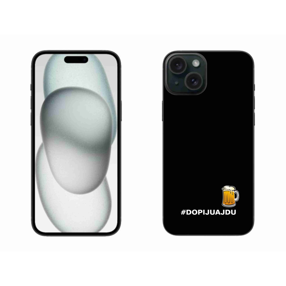 Gél borítás mmCase iPhone 15 Plus készülékhez - sör motívum 1 fekete háttér