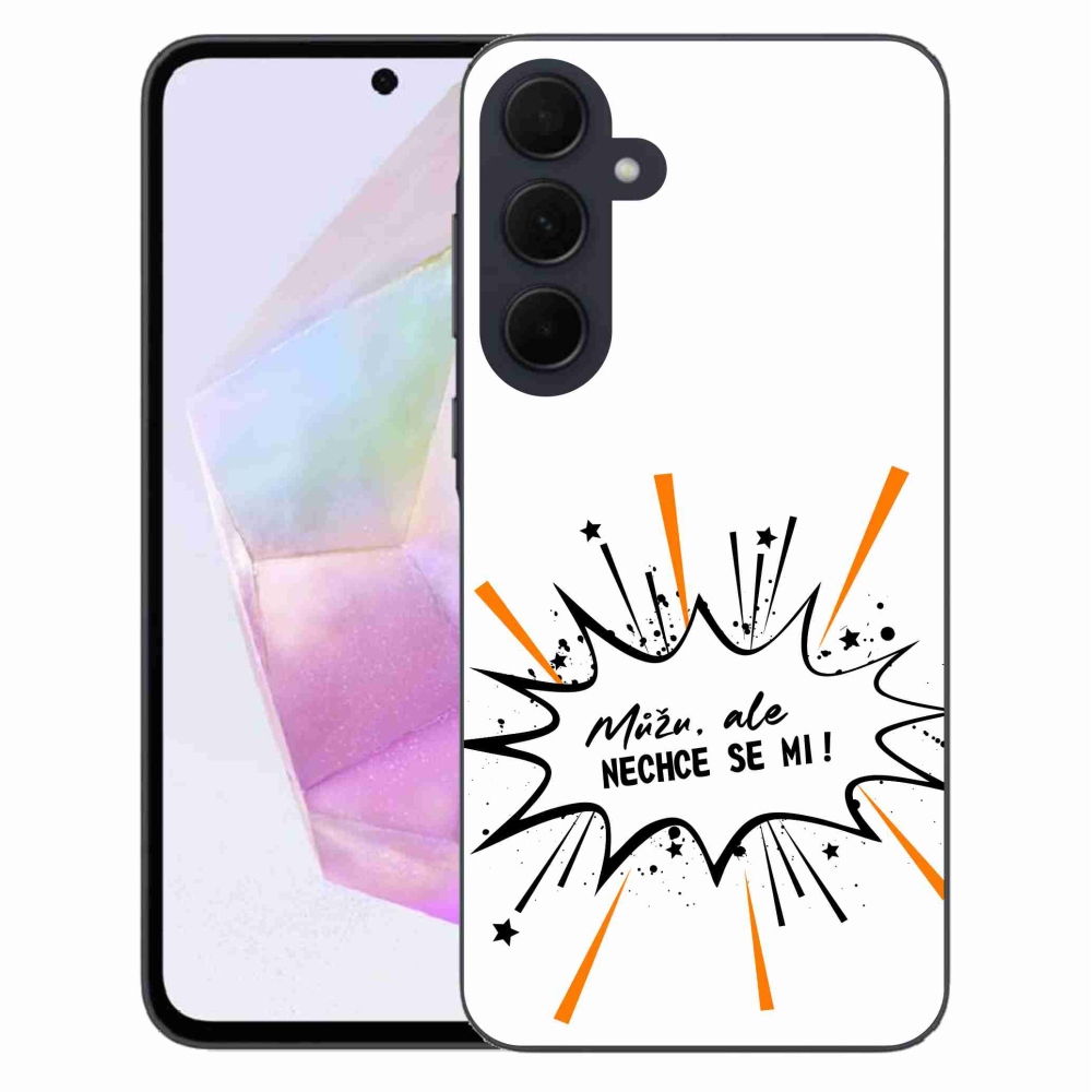 Gél borító mmCase Samsung Galaxy A35 5G - vicces szöveg 11 fehér háttér