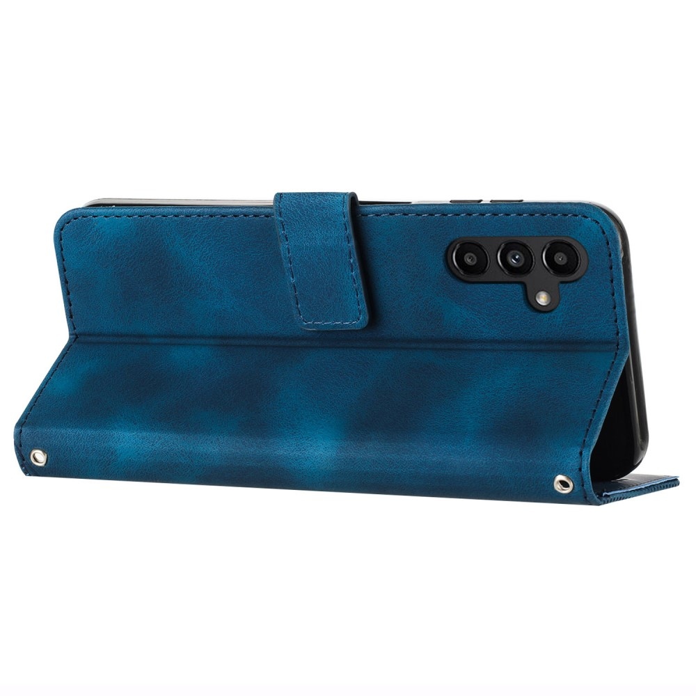 Háromszög alakú könyv tok Samsung Galaxy S25 készülékhez - kék