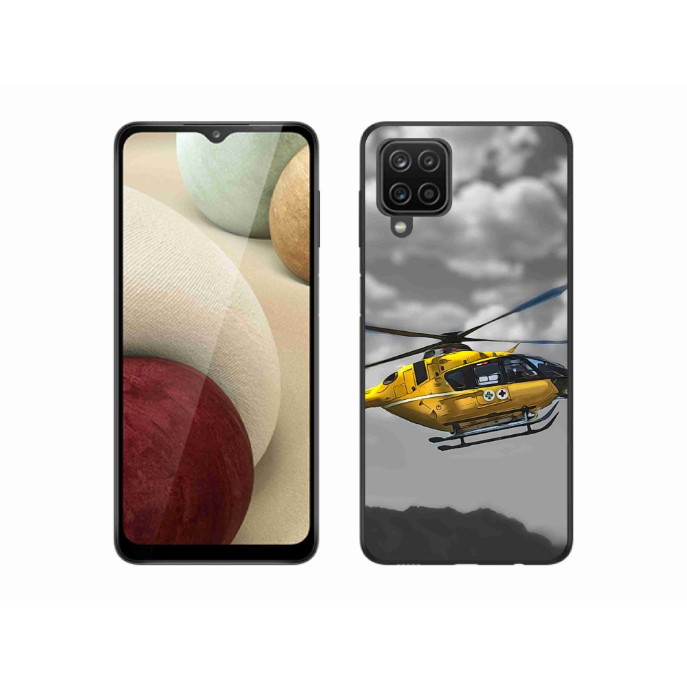 Gél védőhuzat mmCase Samsung Galaxy M12 - sárga helikopterhez