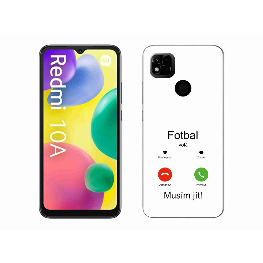 Gél borító mmCase a Xiaomi Redmi 10A - futball hívások fehér háttérrel