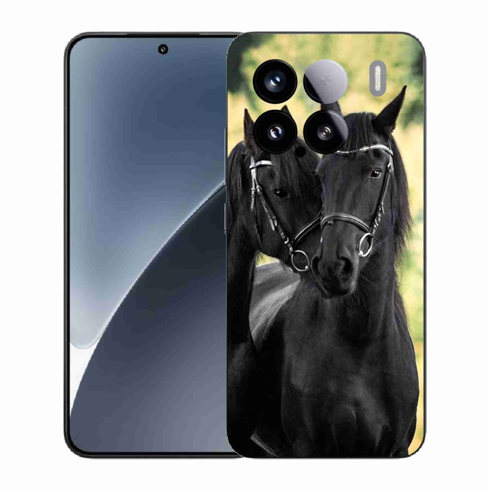 Gél borító mmCase a Xiaomi 15 - két fekete lóhoz