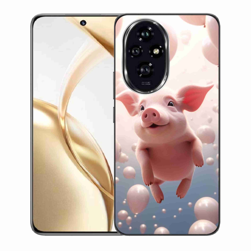 Zselés borítás mmCase a Honor 200 5G számára - malacka lufikkal