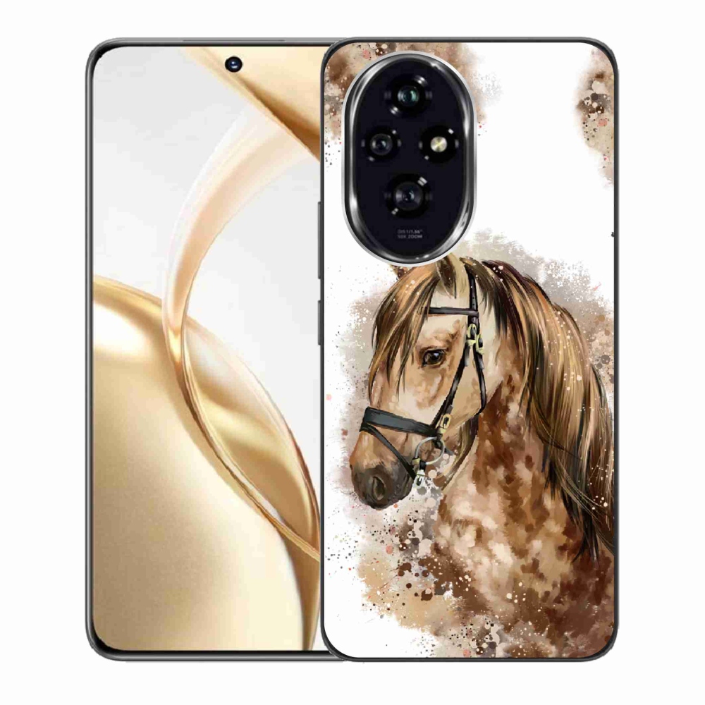 Zselés borító mmCase a Honor 200 5G készülékhez - barna rajzfilm ló