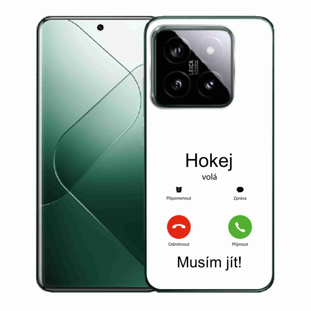 Gél borító mmCase a Xiaomi 14 - hoki hívások fehér háttérrel