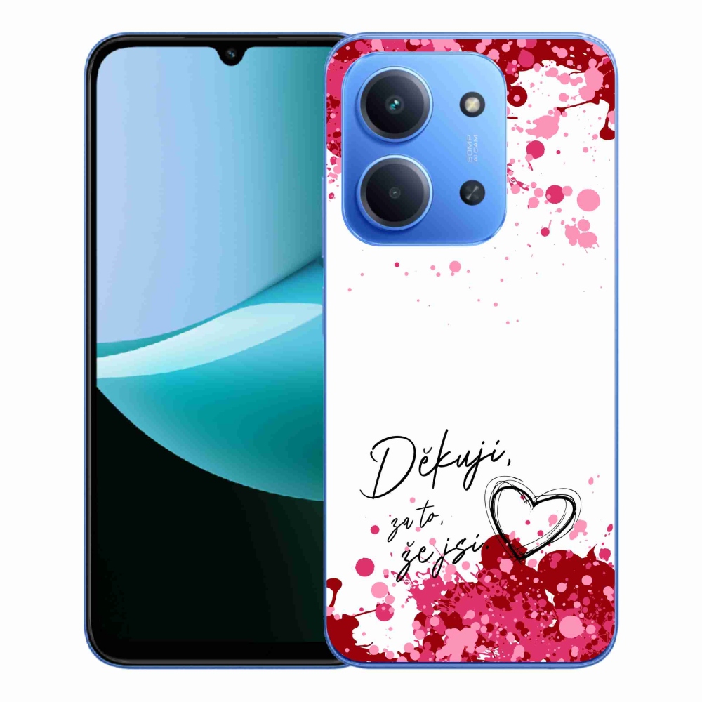 Gél borító mmCase a Xiaomi Redmi 15C 4G/5G (173mm) - szerelem szöveg 2 fehér háttérrel