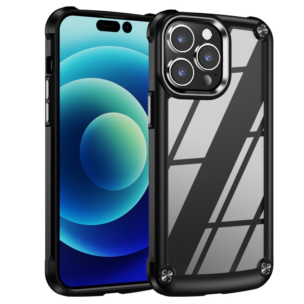 Gél tok fix hátlappal iPhone 15 Pro Max készülékhez - fekete