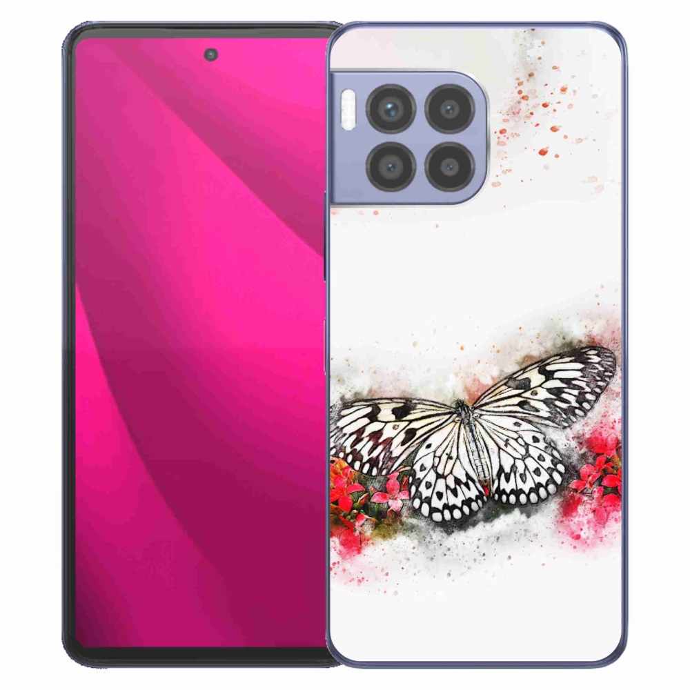 Zselés borítás mmCase a T-Mobile T Phone 2 Pro készülékhez - fekete-fehér pillangó