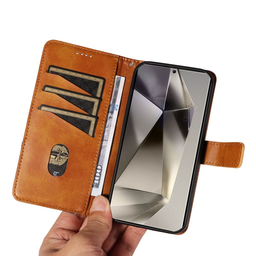 Vonalak könyv tok Samsung Galaxy S25 Ultra - sárga