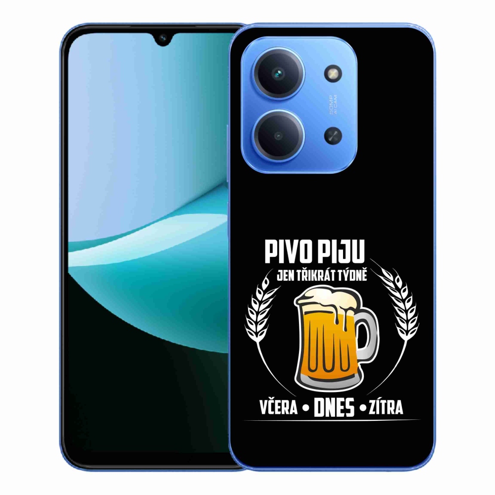 Gél borítás mmCase a Xiaomi Redmi 15C 4G/5G (173mm) - sör motívum fekete háttérrel