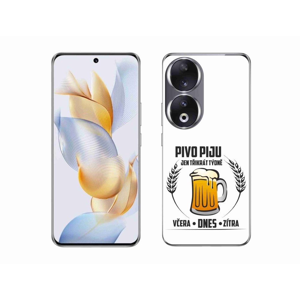 Zselés borító mmCase a Honor 90-hez - sör motívum fehér háttérrel
