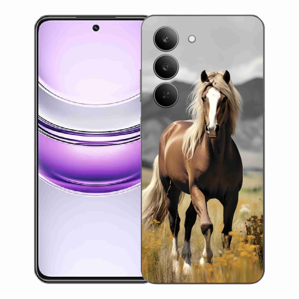 Zselés tok mmCase a Realme 14x 5G készülékhez - barna ló 1