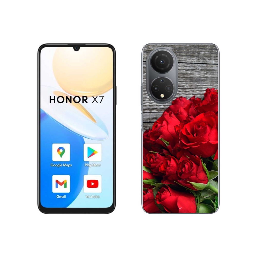 Gél borítás mmCase a Honor X7-hez - piros rózsa