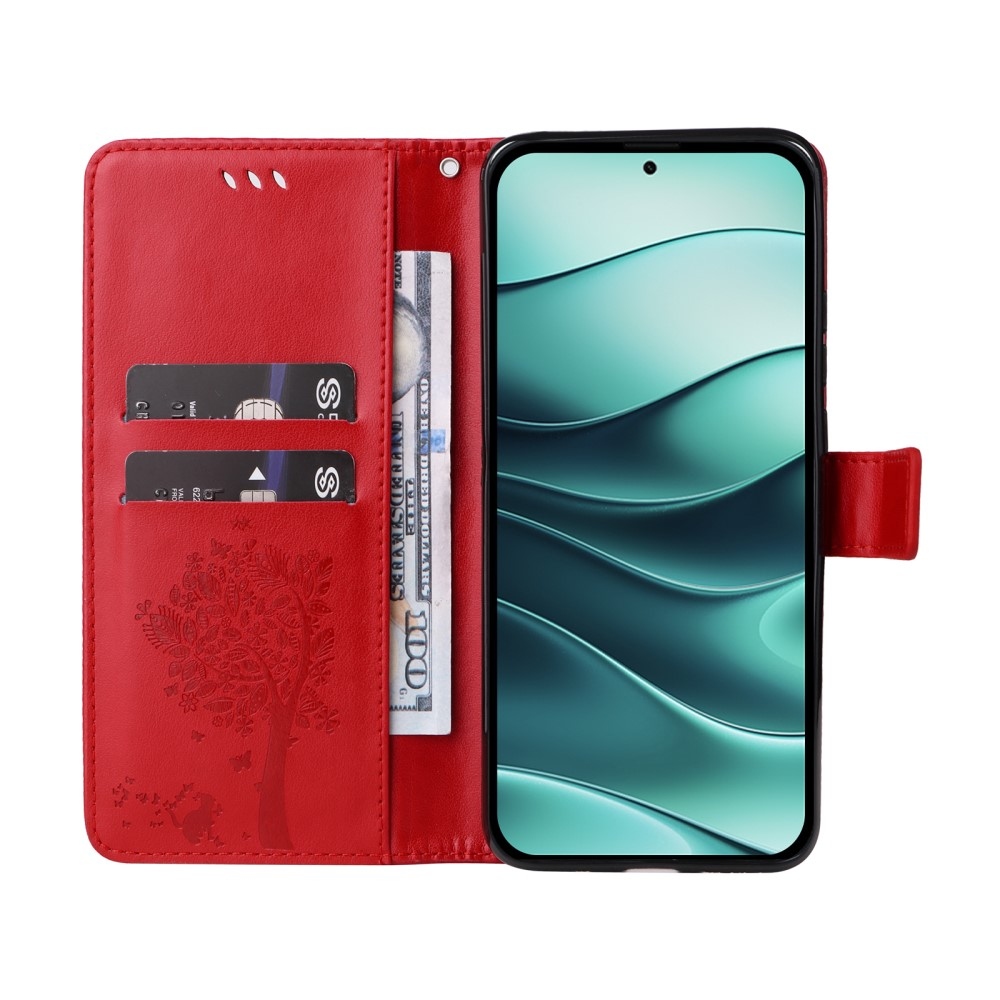 Fák könyve tok Xiaomi Redmi Note 14 5G - piros