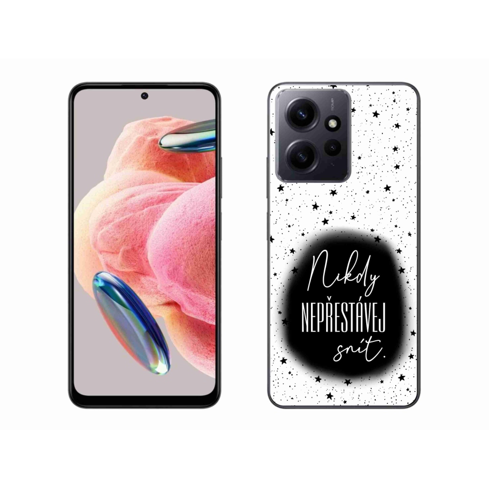 Gél borítás mmCase a Xiaomi Redmi Note 12 4G-hez - idézet 1 fekete és fehér háttérrel