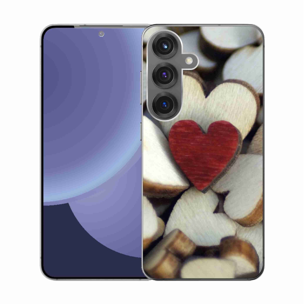 Gél védőhuzat mmCase Samsung Galaxy S25 készülékhez - gravírozott piros szív