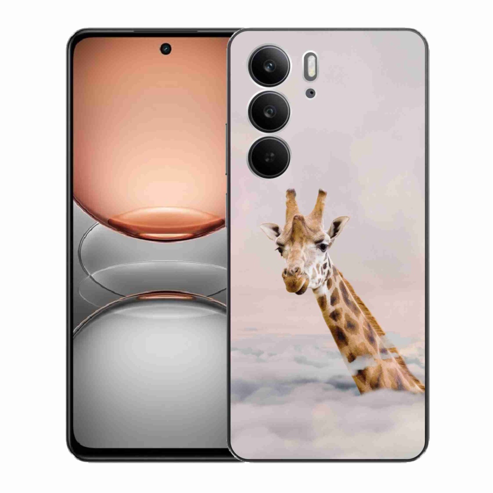 Gél borítás mmCase a Realme C75 készülékhez - zsiráf a felhőkben