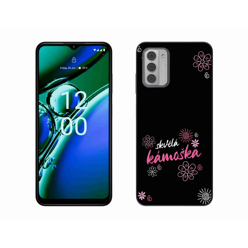 Zselés borítás mmCase a Nokia G42 készülékhez - nagyszerű haver fekete háttérrel